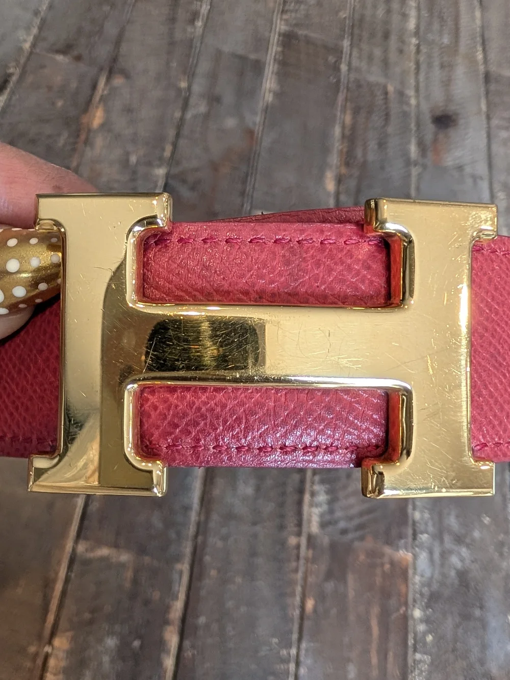 Hermes Red/ Black Reversible Belt